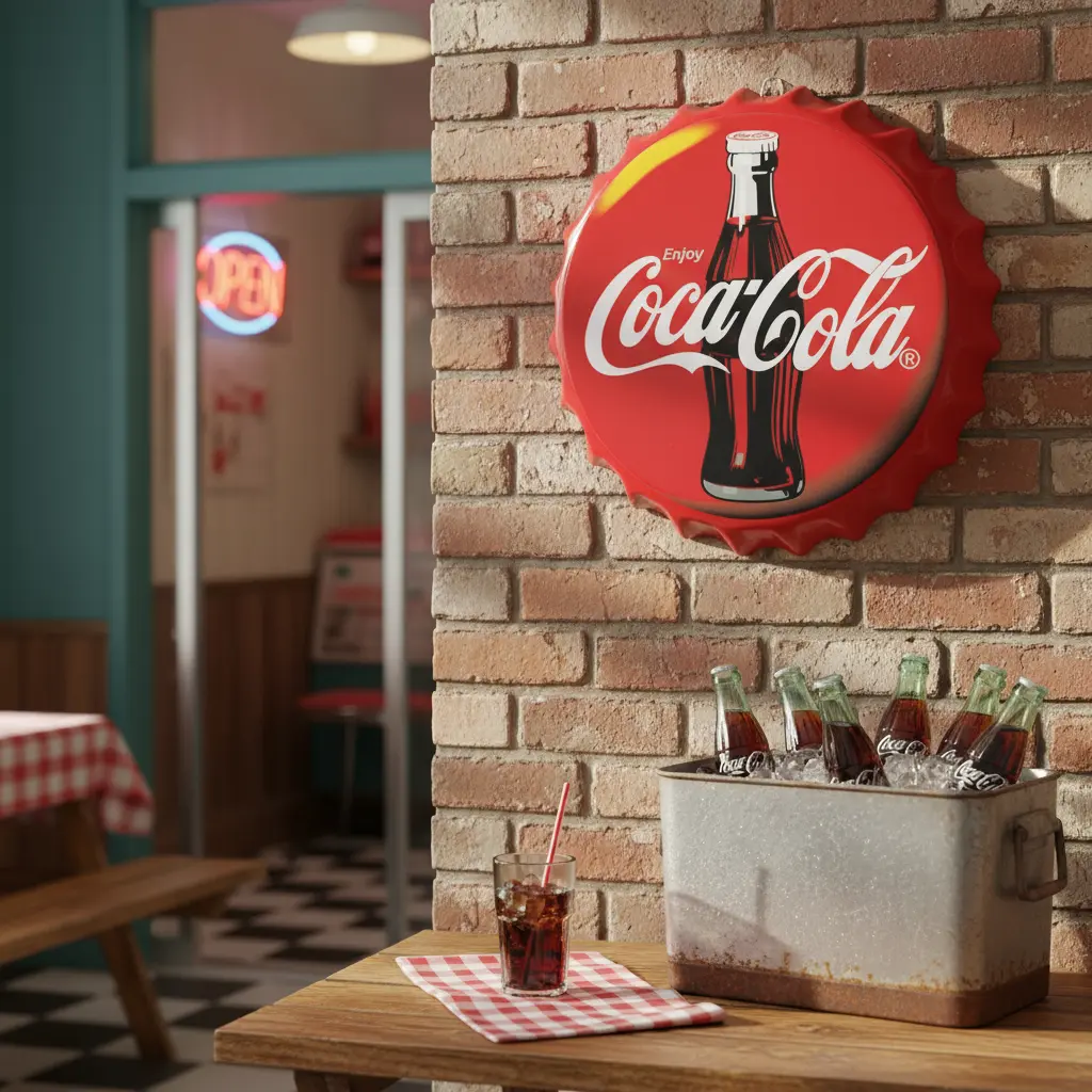 Placa Metálica Coca-Cola Tampa de Garrafa 457 avaliações