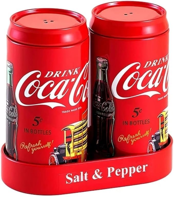 Kit Cozinha Coca-Cola Saleiro e Pimenteiro estojo de lata Amazon