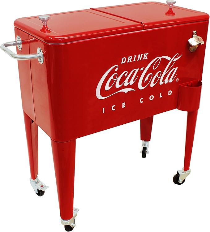 Cooler Coca-Cola Retrô com rodinhas e abridor Amazon