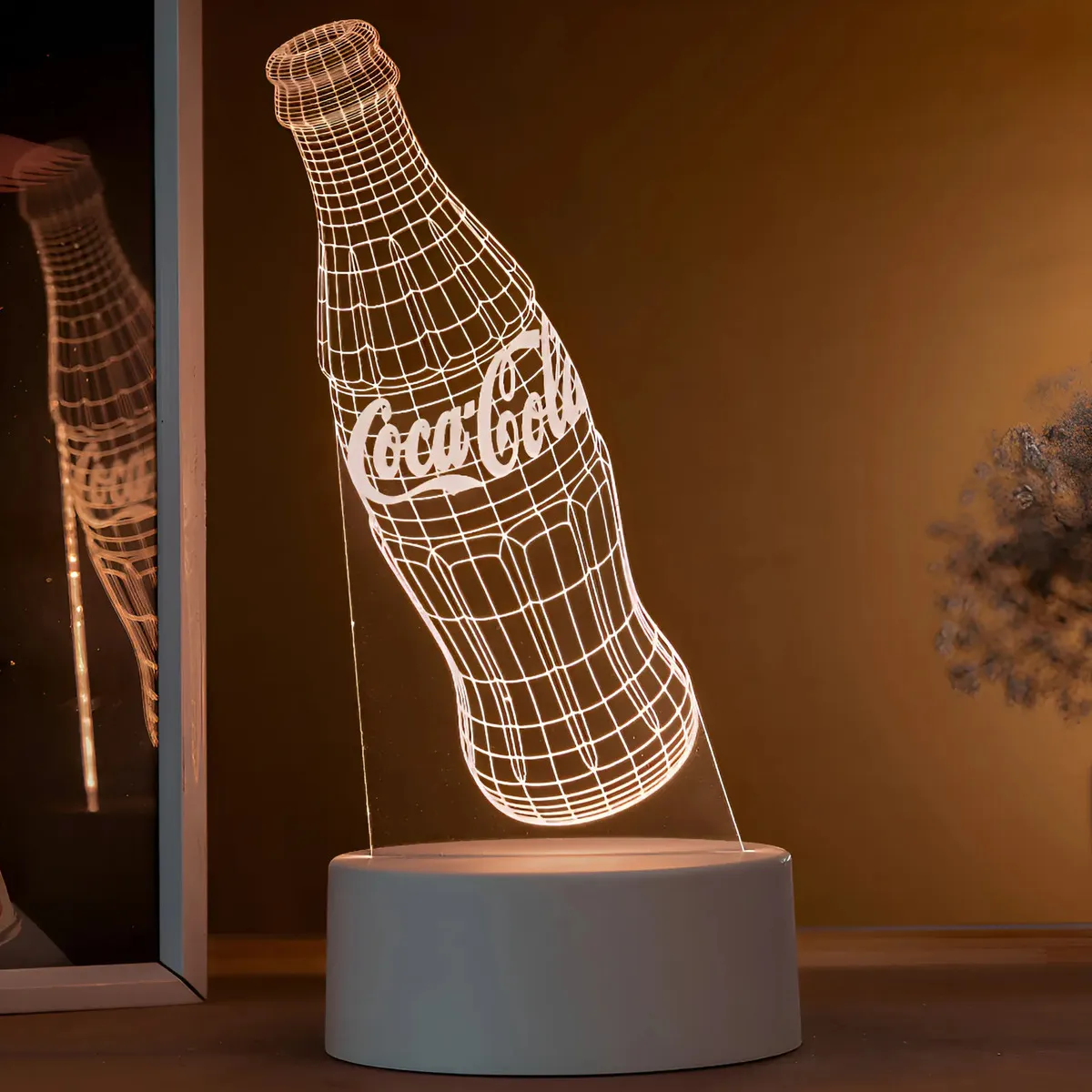 Luminária LED Garrafa De Coca-Cola 3D decoração diner