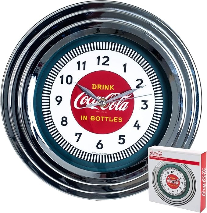 Relógio de Parede Coca-Cola Estilo Anos 30 capa cromada Amazon