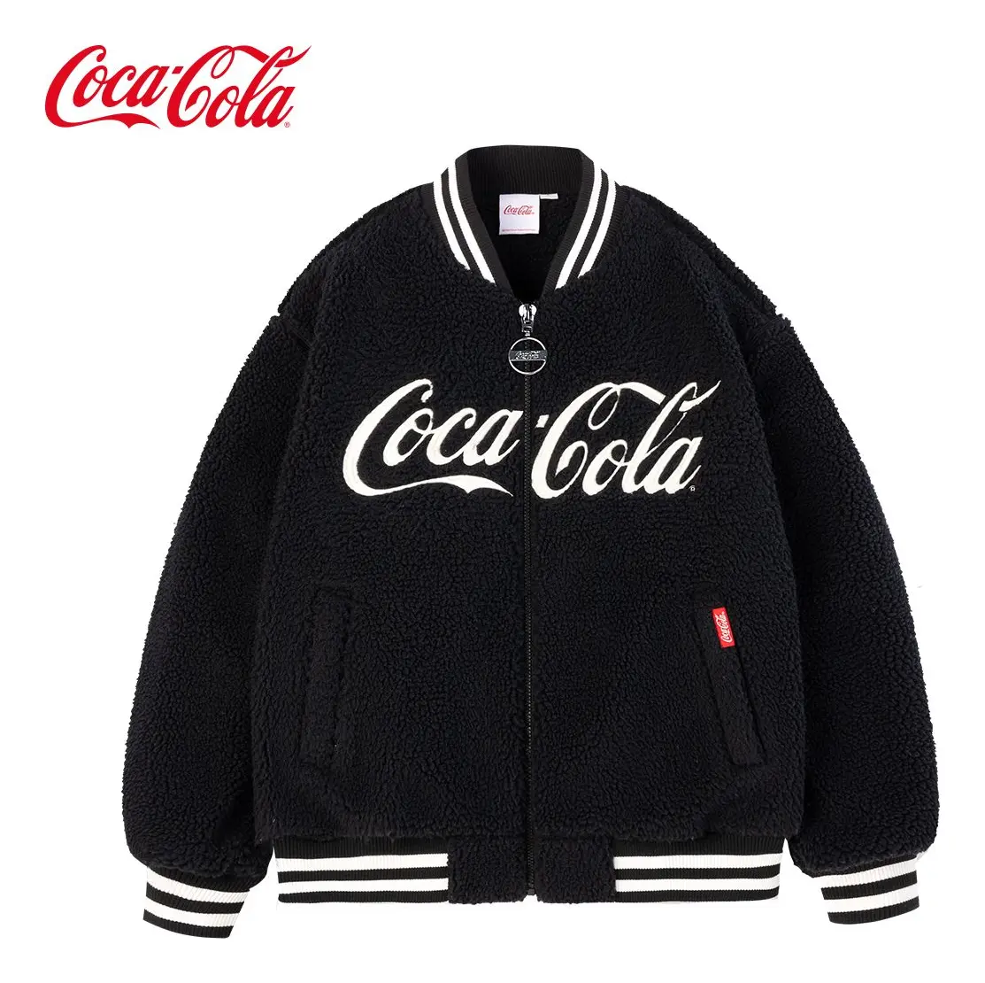 Jaqueta Coca-Cola Estilo Universitário Com Capuz
