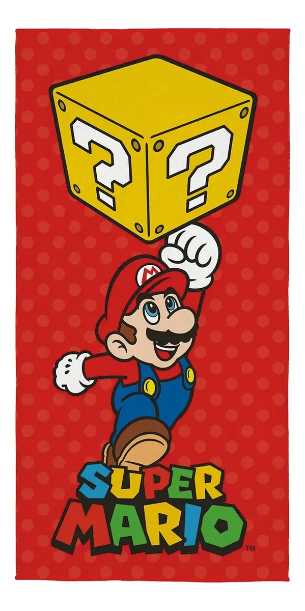 Toalha de Banho Super Mario Nintendo Infantil personagens algodão