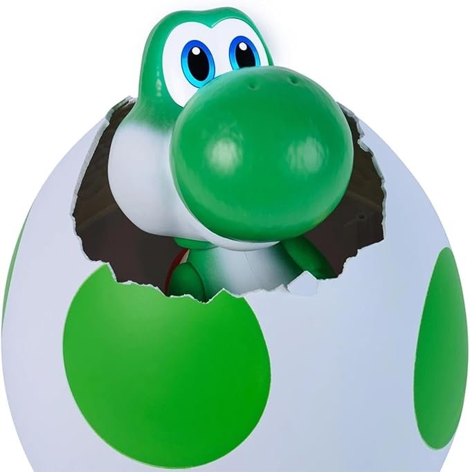 Yoshi Galaxy Figura Interativa saindo do ovo olhos acendem