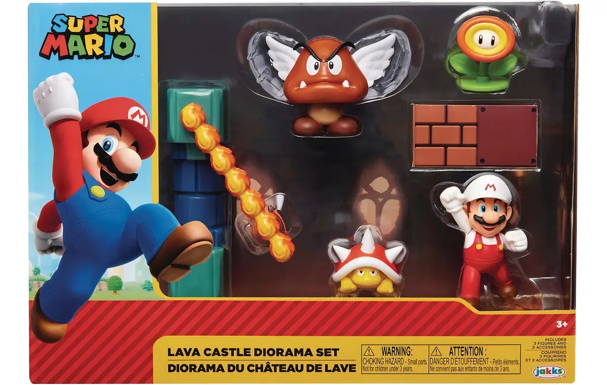 Diorama Super Mario Lava Castle Fire Flower Paragoomba Spiny