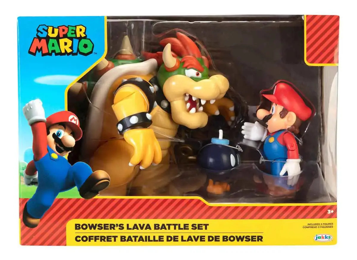 Diorama Super Mario Lava Battle Mario vs Bowser bomba
