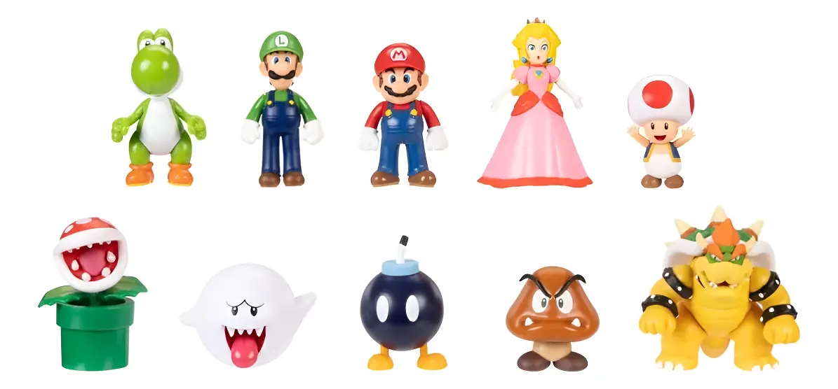 Pack Personagens Super Mario 10 figuras Mario Luigi vilões