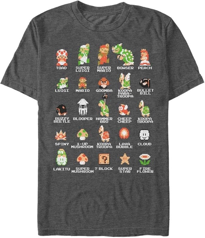 Camiseta Super Mario Bros Retrô Pixel nostalgia