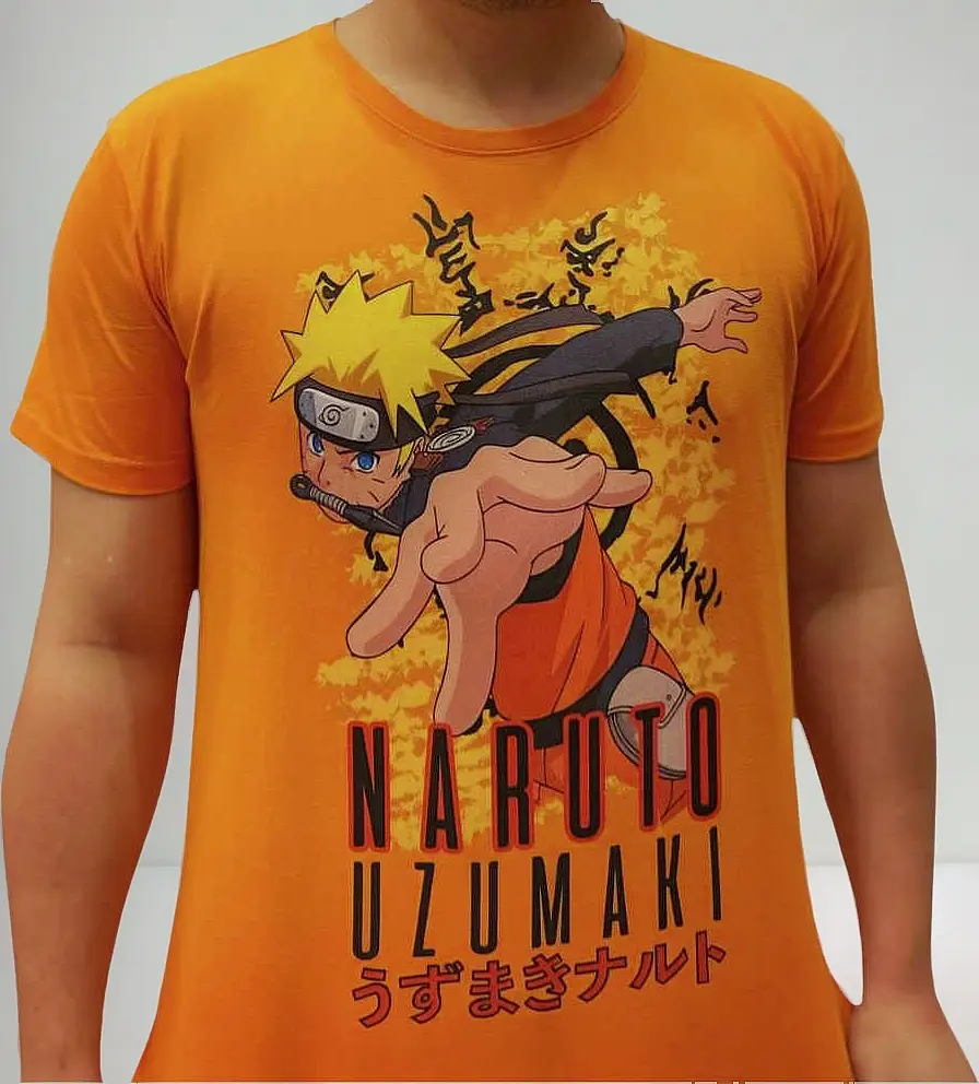 Camiseta Naruto Uzumaki Sublimação Total do P ao GG