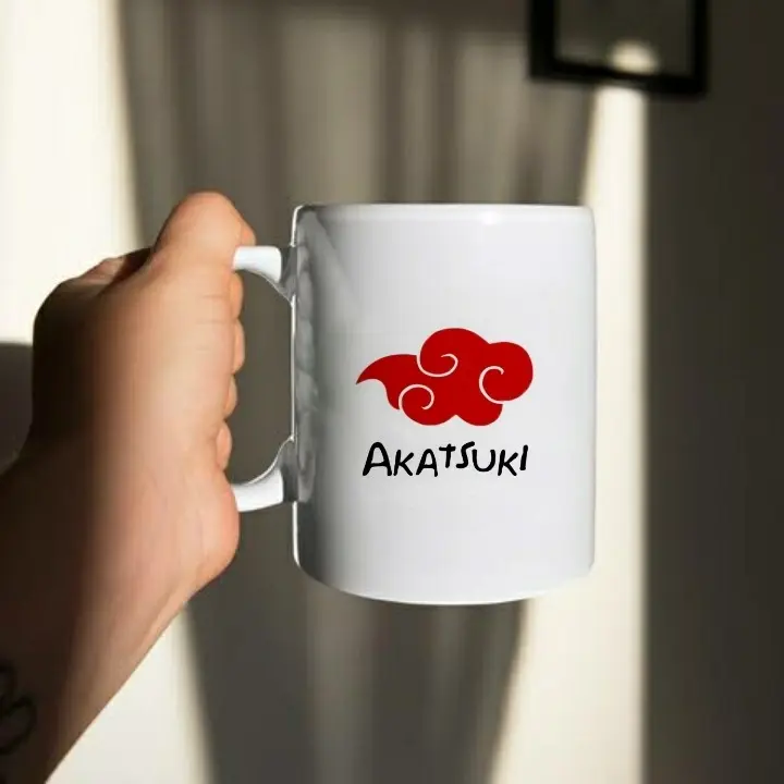 Caneca Akatsuki Nuvens Vermelhas Cerâmica 300ml 120 avaliações