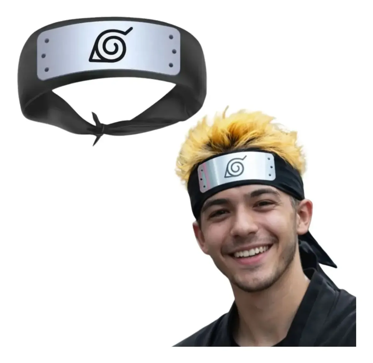 Headband Bandana Ninja Konoha ou Akatsuki Placa Metal