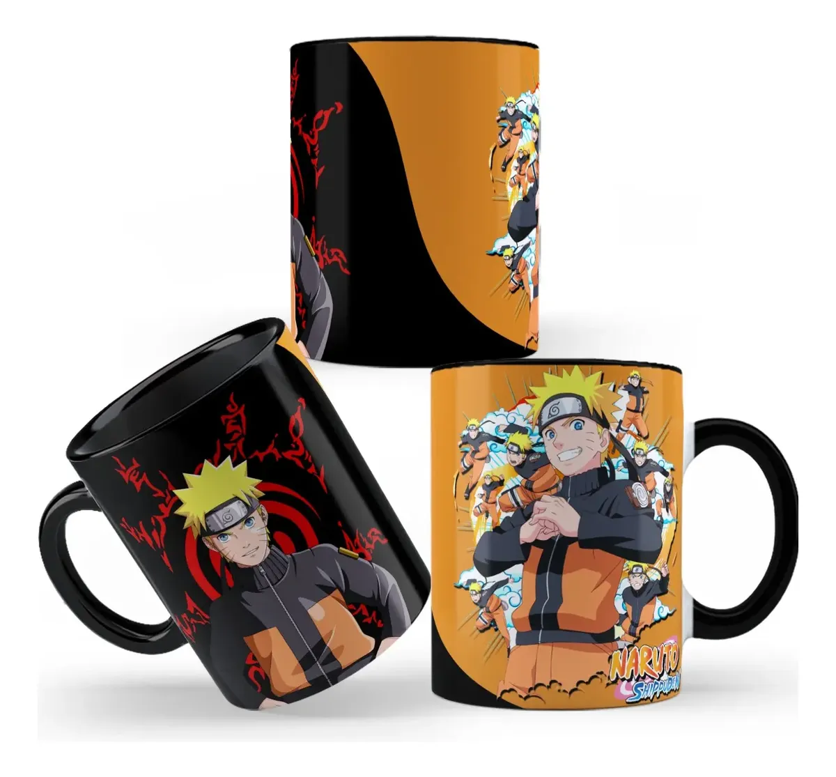Caneca Naruto Uzumaki Cerâmica 325ml resistente lava-louças