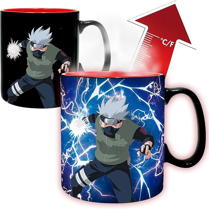 Conjunto caneca e porta-copos Sharingan heat change Itachi Kakashi Amazon