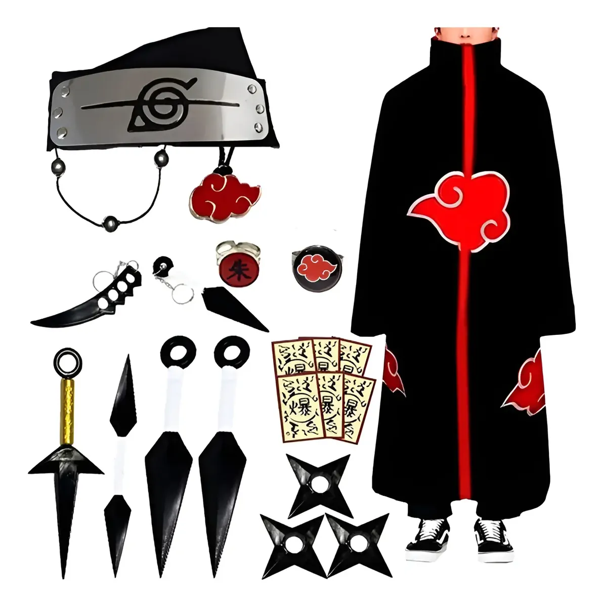 Kit Cosplay Naruto Completo Bandana Kunais Bolsa Ninja 120 avaliações 500 vendidos