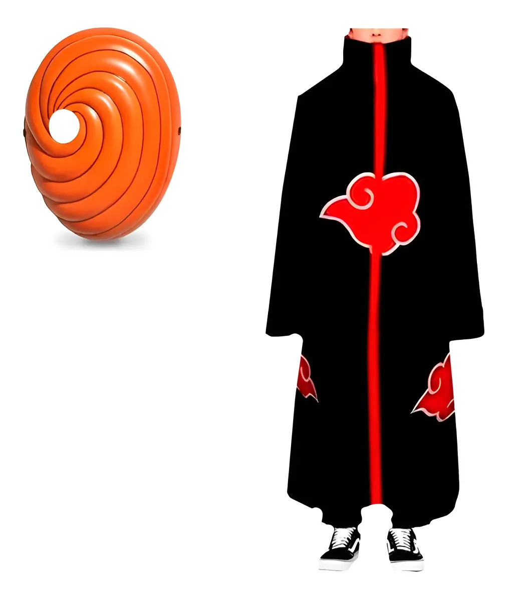 Manto Akatsuki Cosplay Itachi Tobi com Máscara 160 avaliações 1000 vendidos