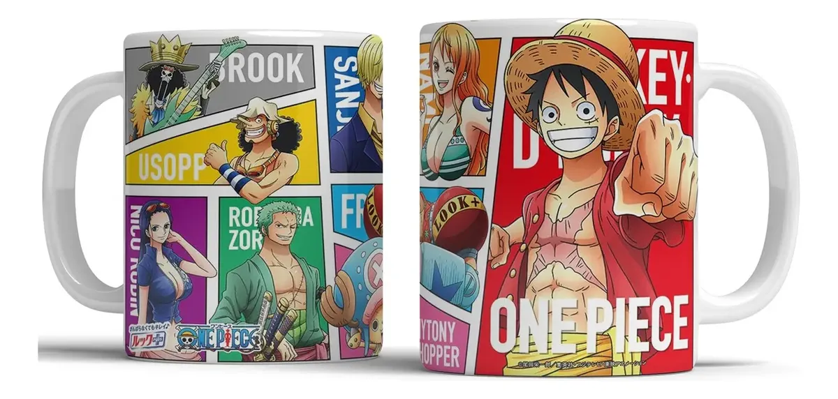 Caneca One Piece Luffy Zoro e Nami 325ml