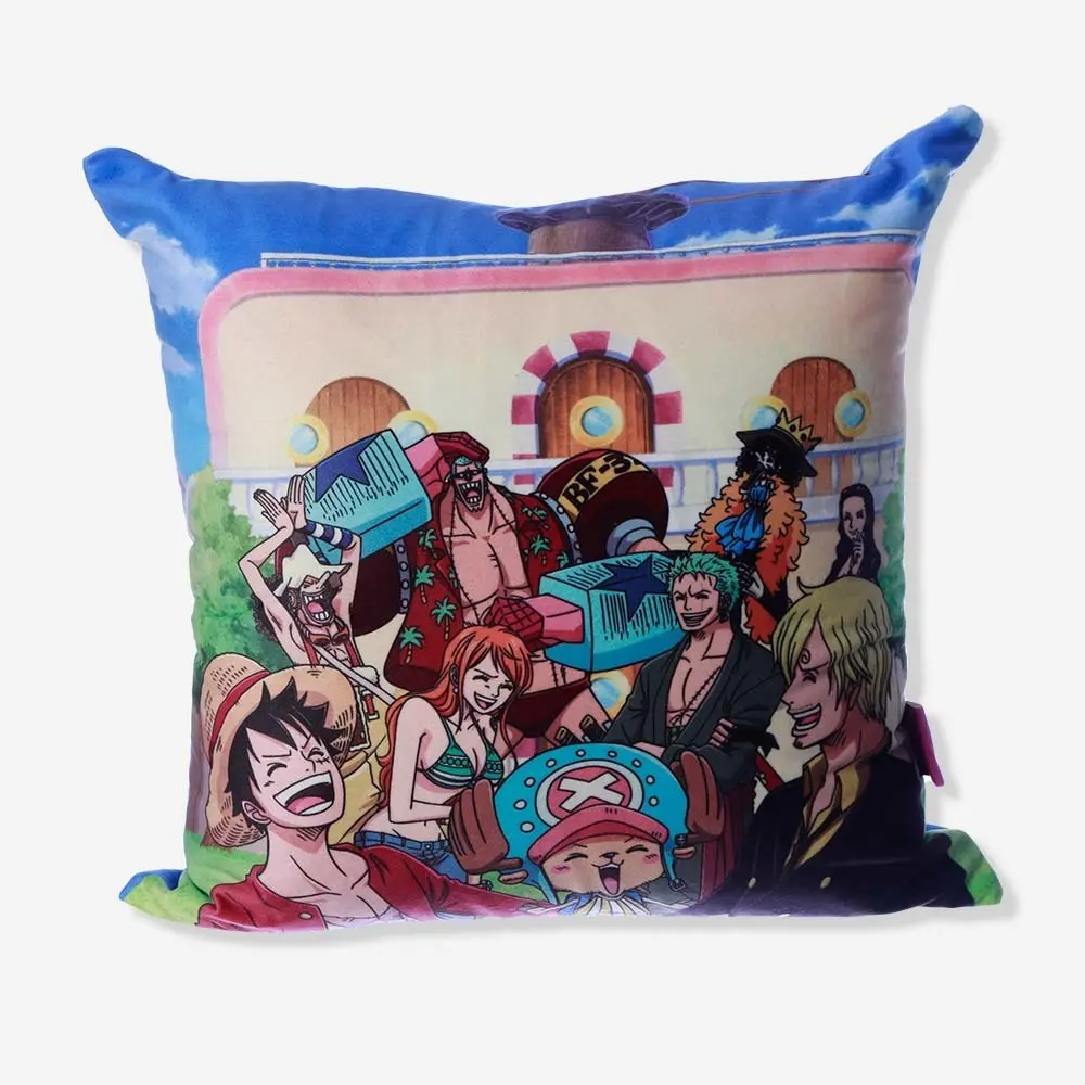 Almofada One Piece Luffy e Tripulação 40x40cm enchimento capa lavável