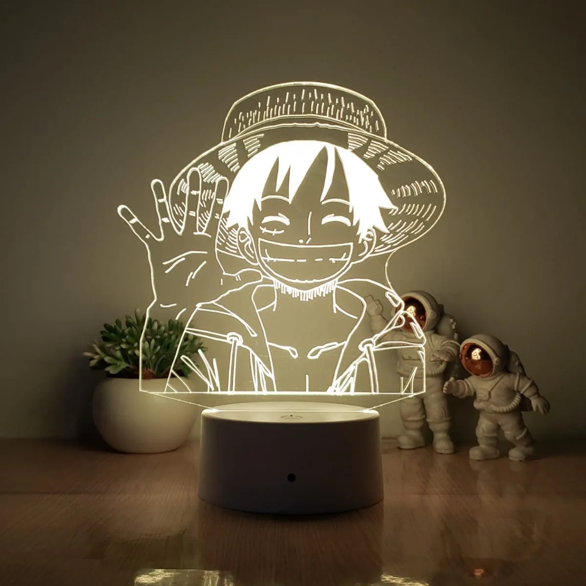 Luminária Acrílico One Piece LED RGB muda de cor
