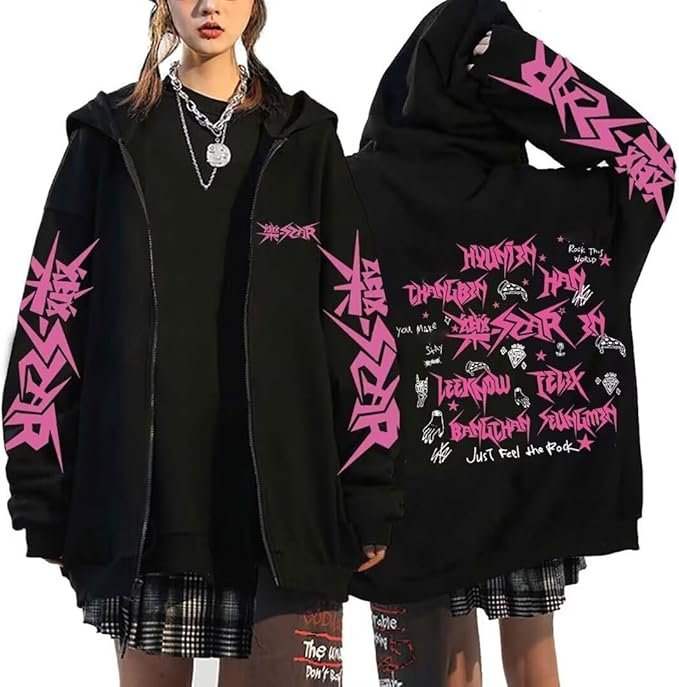 Jaqueta com Capuz SKZ Album STAR Amazon evento casual
