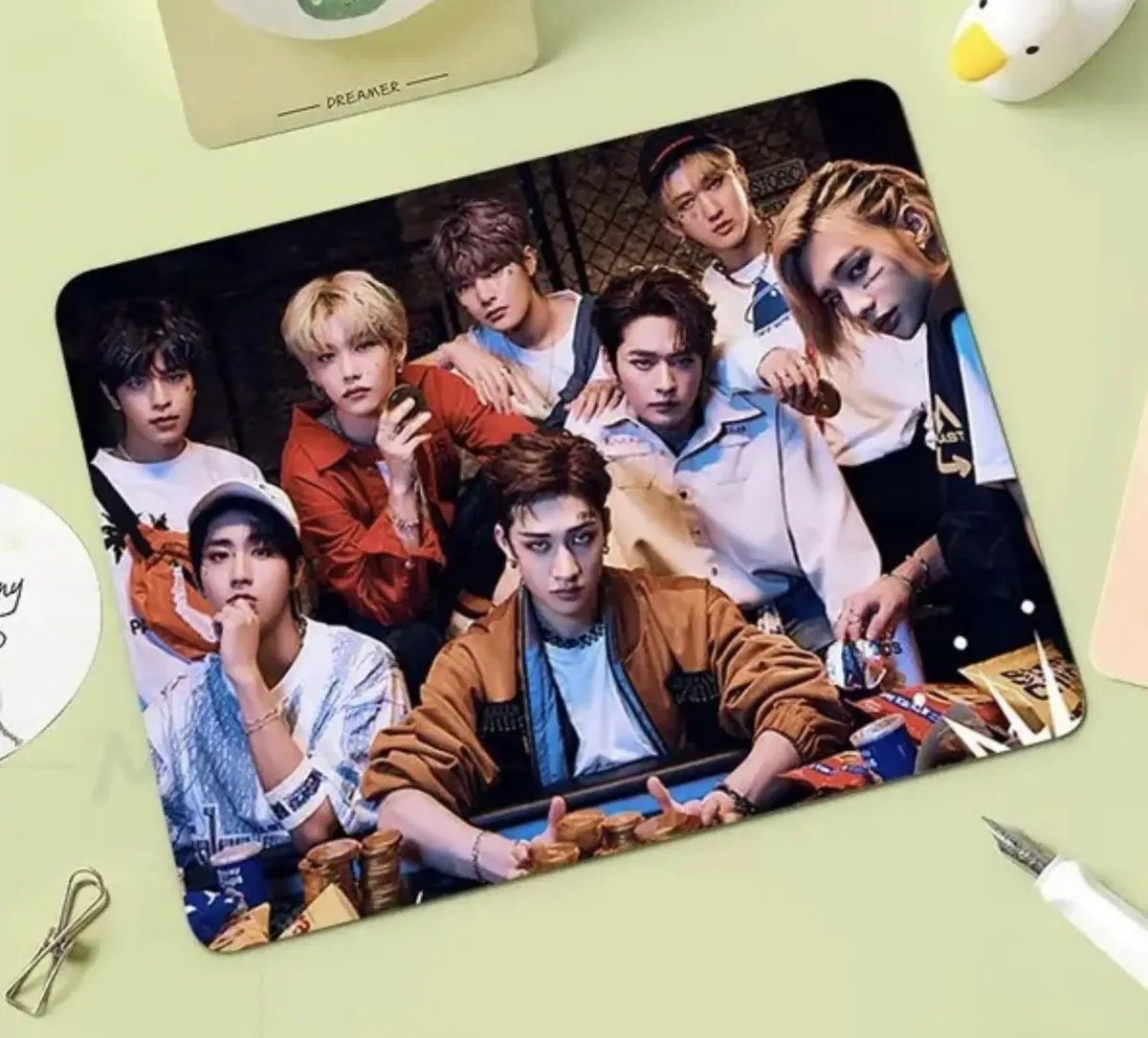 Mousepad Gamer Stray Kids Membros 18x22cm decorativo funcional