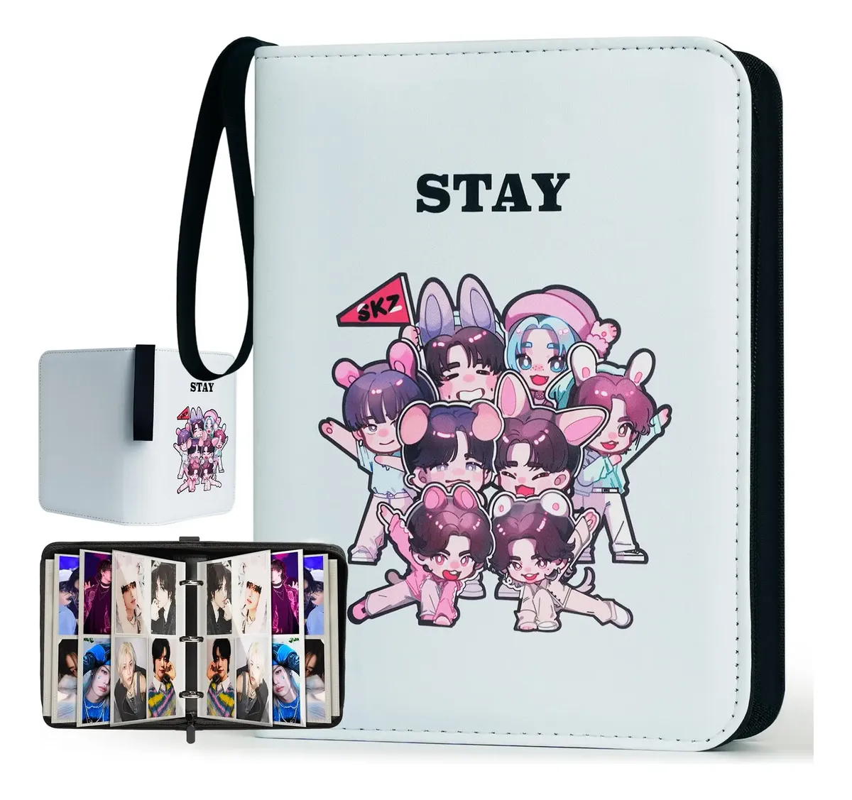 Álbum Porta-Photocard Binder Stray Kids 400 bolsos SKZ zíper