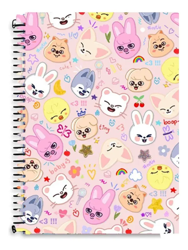 Caderno Stray Kids 1 Matéria Cute Kpop escolar
