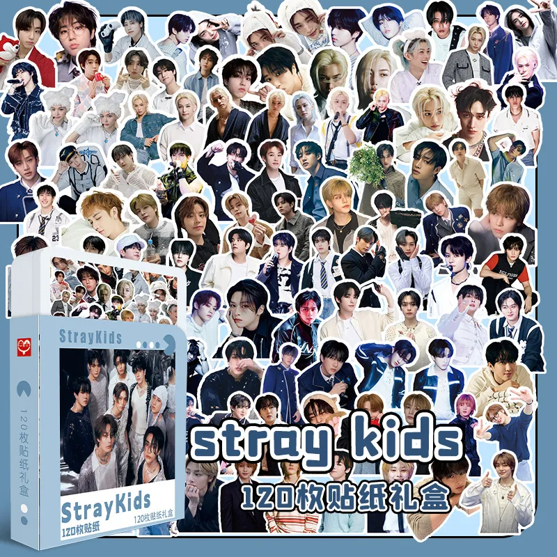 Caixa de Presente com Adesivos Stray Kids 120 peças Lomo Cards