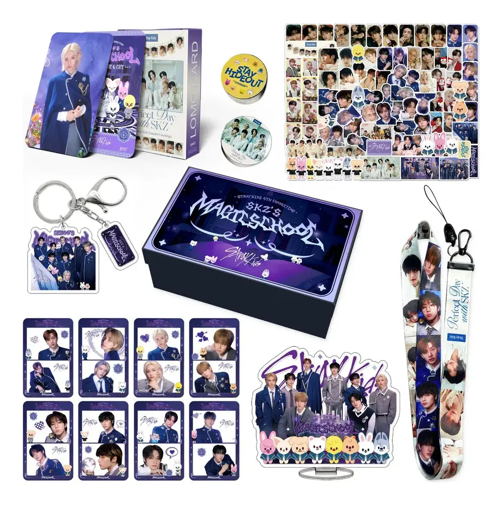 Caixa de Presente Encontro de Fãs Stray Kids Kpop chaveiro adesivos Lomo