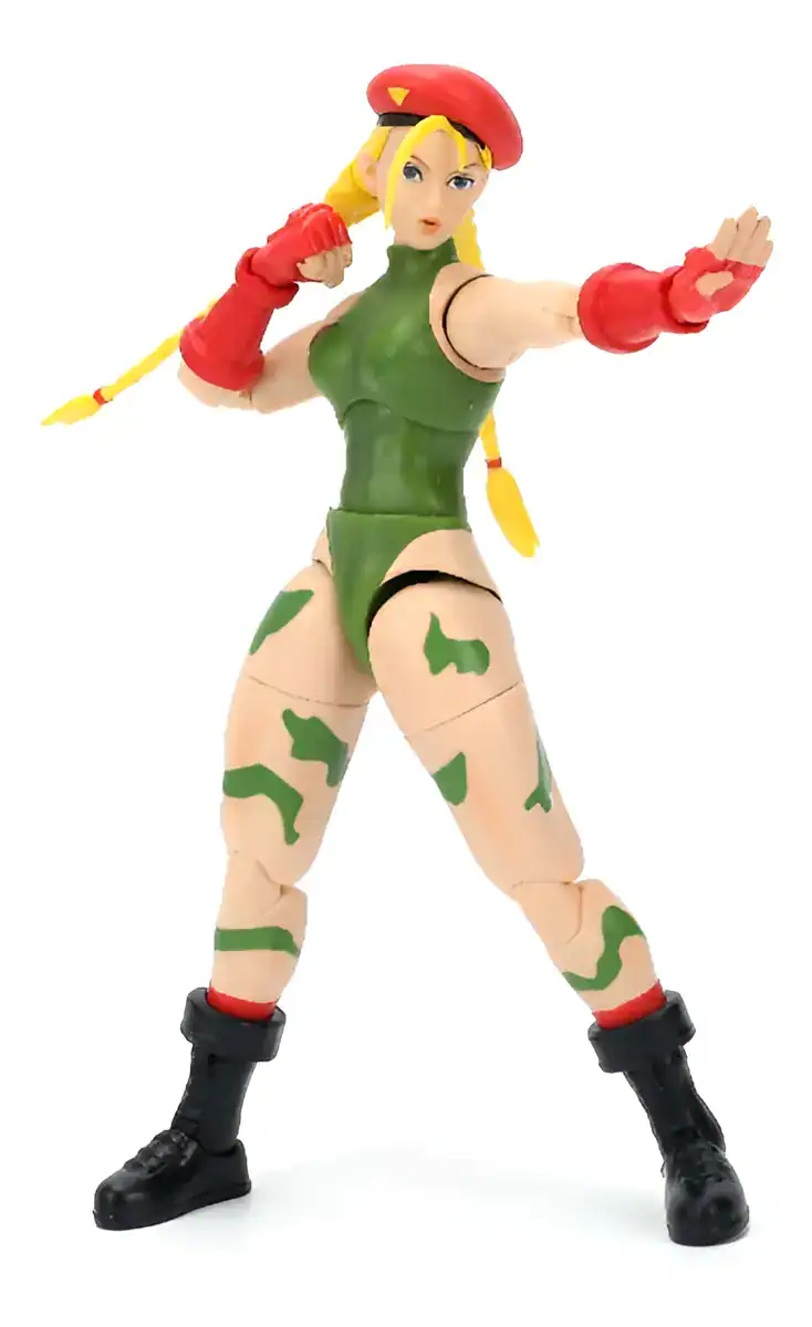 Cammy White Street Fighter NECA Figure SAS tranças verdes Cannon Spike