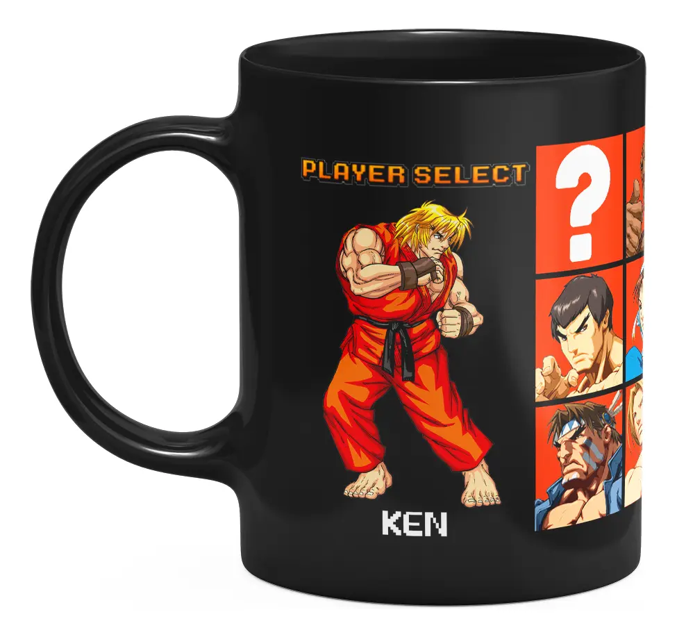 Caneca Ken Masters Street Fighter Shoryuken cerâmica