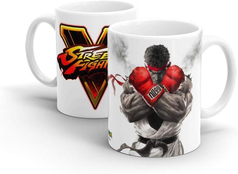Caneca Ryu Street Fighter Black Edition cerâmica fundo preto