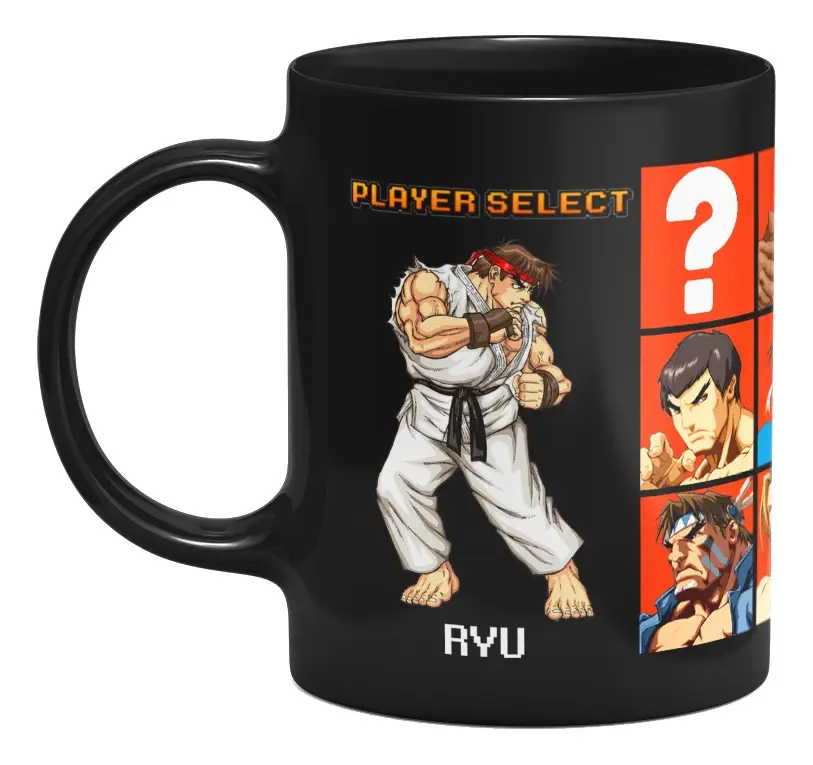 Caneca Gamer Street Fighter Player cerâmica 325ml Hadouken