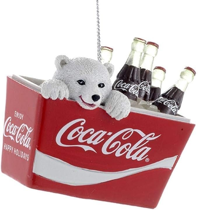 Enfeite Filhote de Urso Polar Coca-Cola Kurt Adler árvore Natal