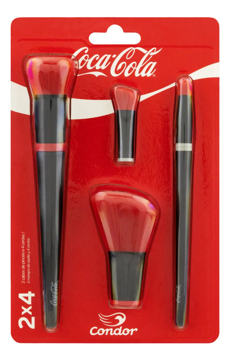 Kit 2 Cabos de Pincéis Coca-Cola Condor nécessaire