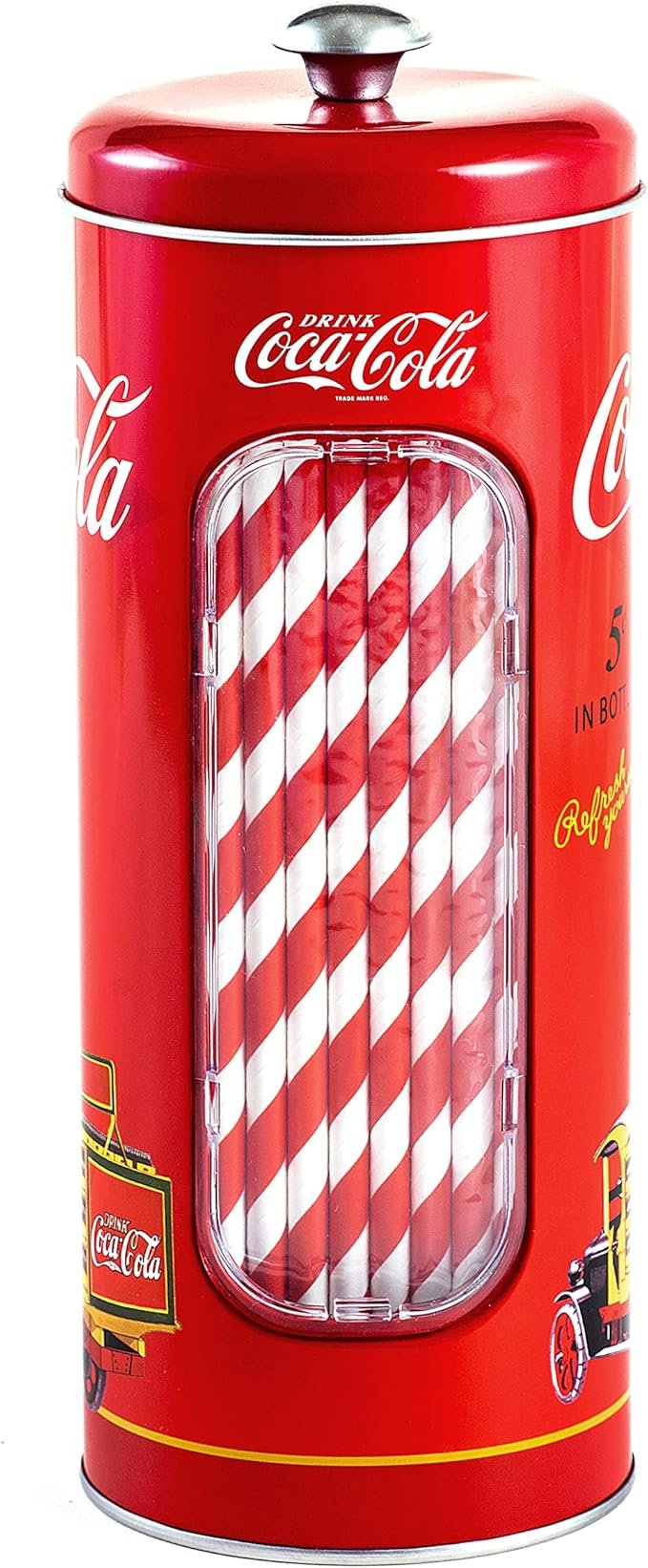 Porta-Canudos de Lata Coca-Cola com 20 canudos de papel Amazon