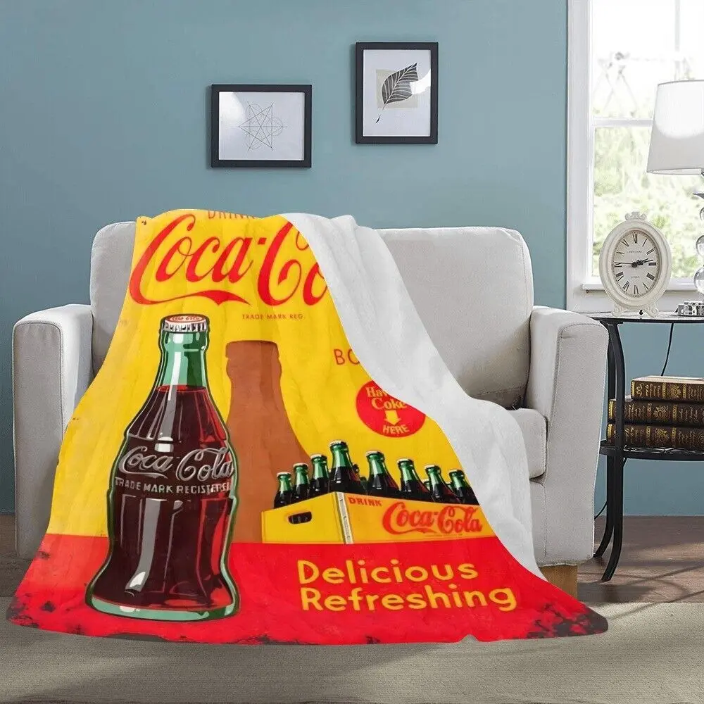 Cobertor de Lã Coca-Cola Vintage sofá quarto