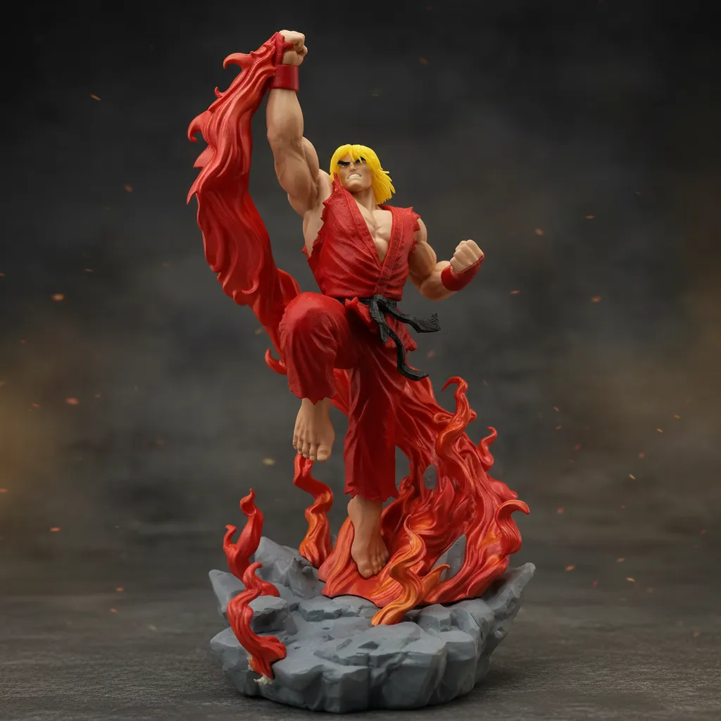 Ken Street Fighter Estatua Decorativa 50cm 3d