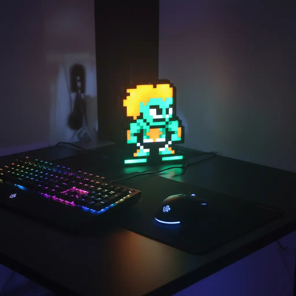 Luminária LED Blanka Street Fighter acrílico brasileiro verde
