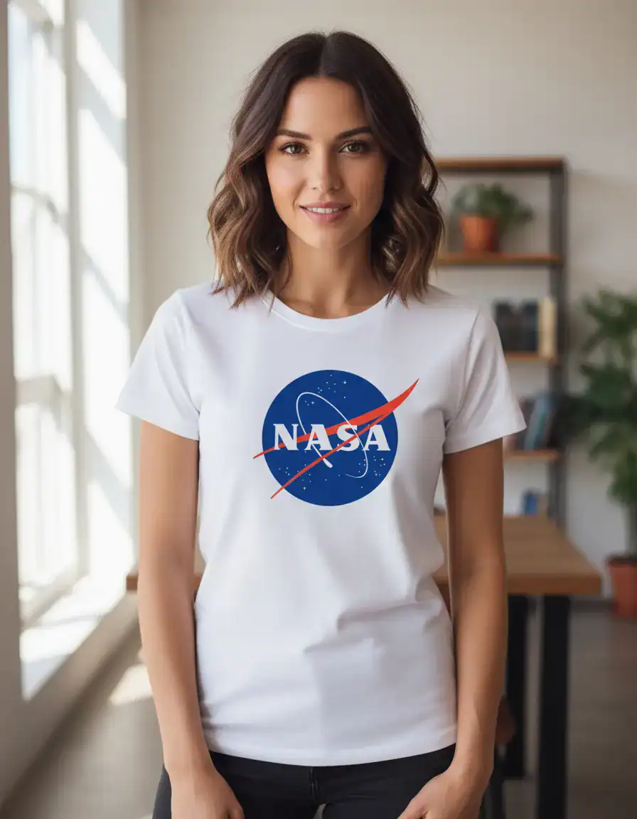 Malha Feminina Logo Nasa Oficial Conforto