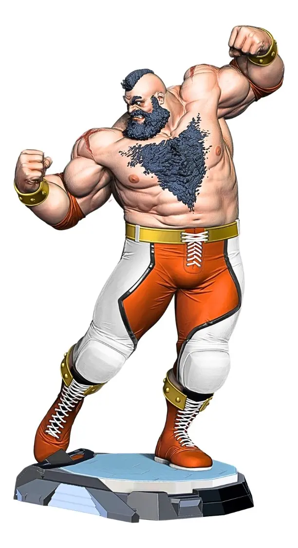 Figure Zangief Street Fighter artesanal impressão 3D decoração