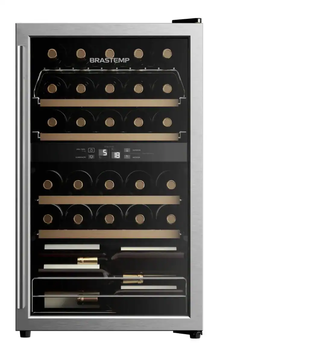Adega Brastemp Dual Zone 33 Garrafas dois compartimentos