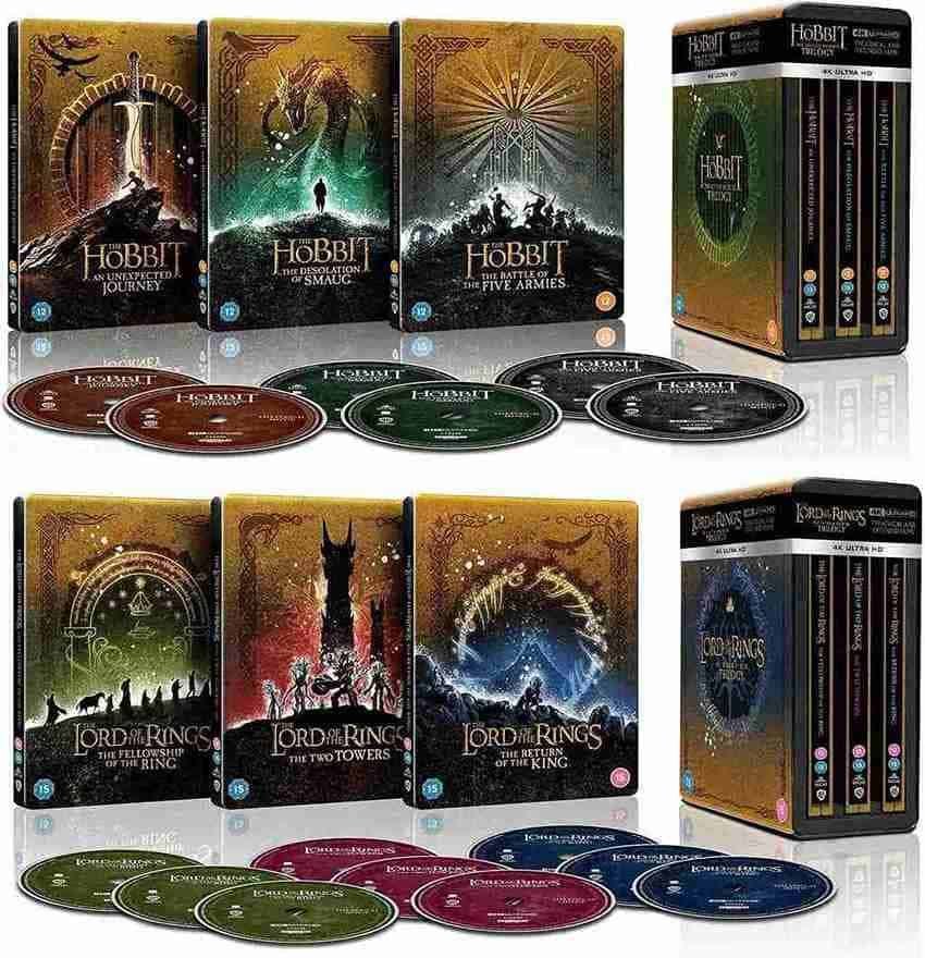 BOTTEK Senhor Dos Anéis Trilogia Cinematográfica E O Hobbit Steelbooks 4K Uhd