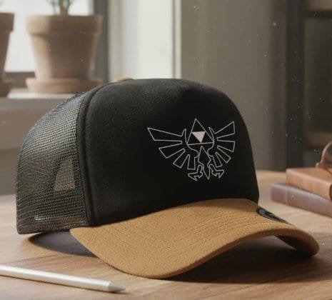 Boné Trucker Fundo The Legend Of Zelda Hyrule Triforce