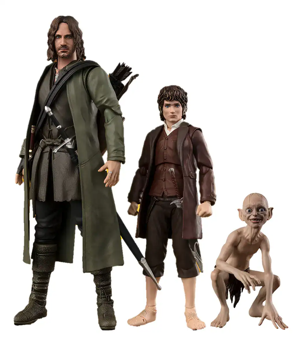 Boneco Senhor Dos Anéis Frodo Bandai Gollum Smigol Aragorn