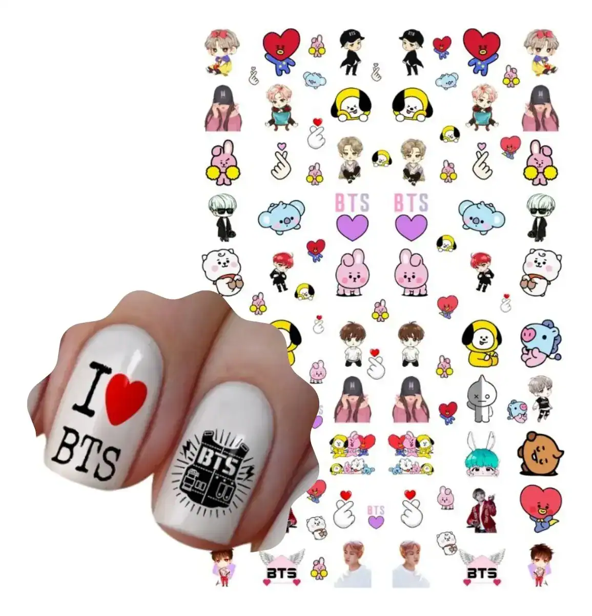 Bts Sticker Adesivo Unha