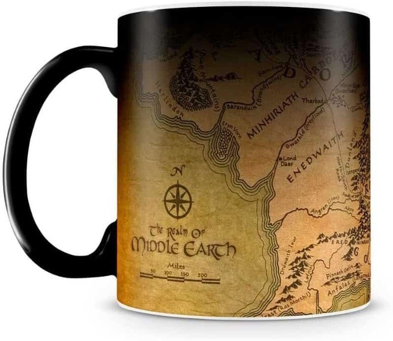 Caneca Magica Senhor dos Aneis Mapa da Terra Media