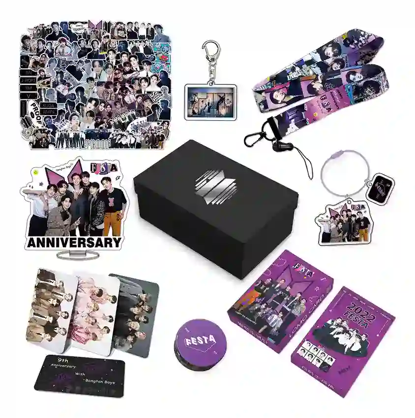 Chaveiro Com Foto À Prova De Balas Bts, Caixa De Presente