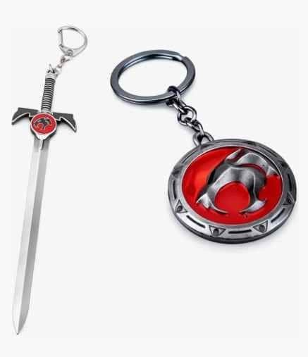 Chaveiro ThunderCats Espada + Olho de Thundera Metal 2 Peças