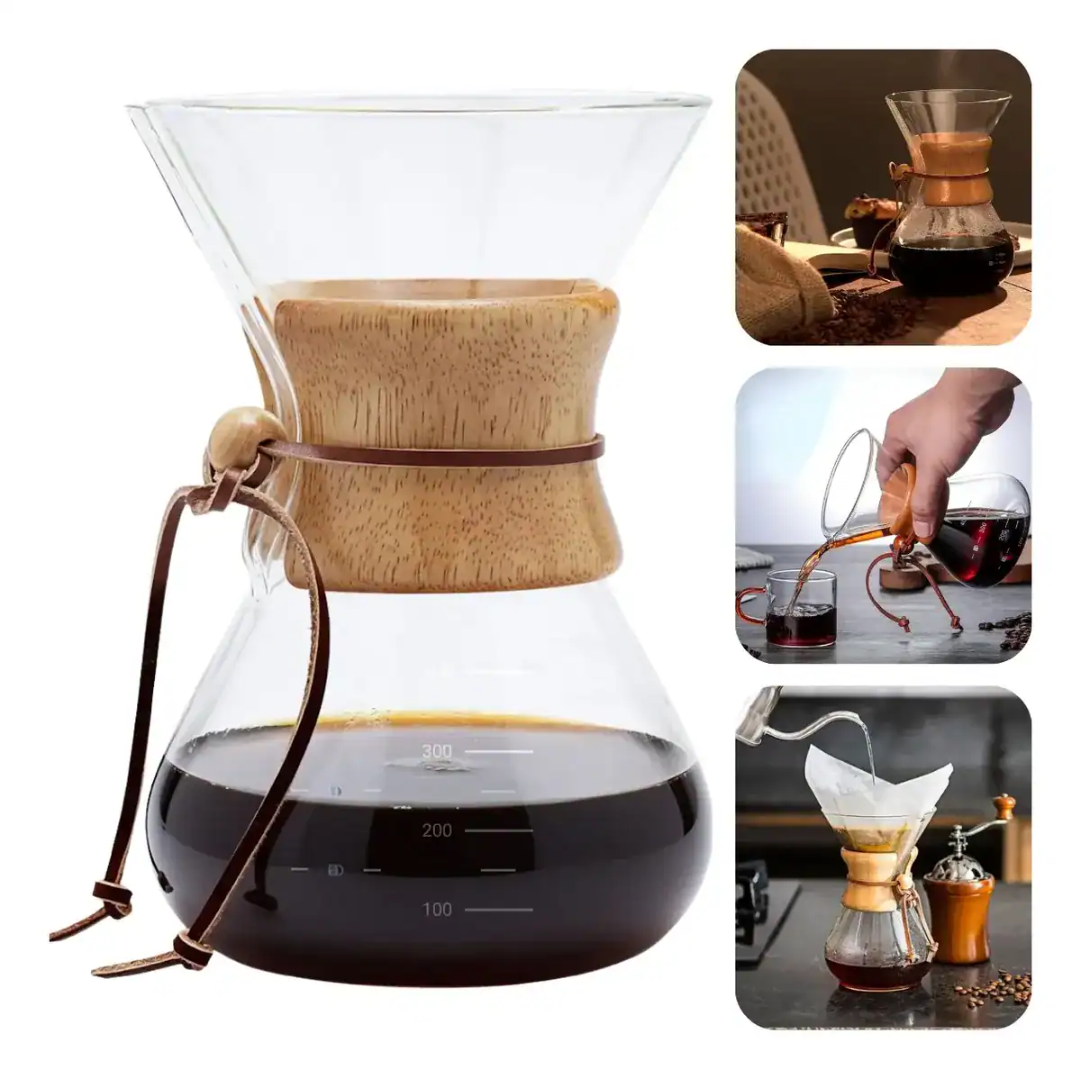 Chemex Cafeteira de vidro Série Clássica