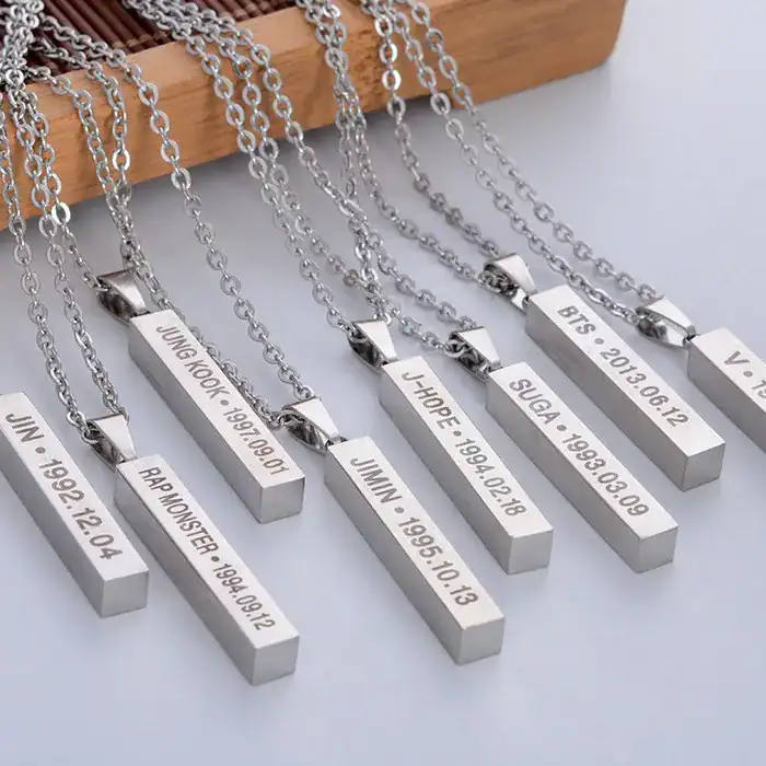 Colar De Aço Titânio Bts